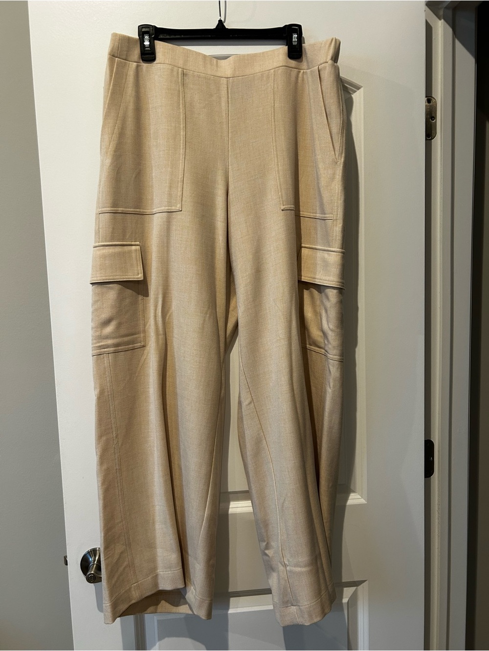 Lane Bryant Beige Wide-Leg Cargo Trousers